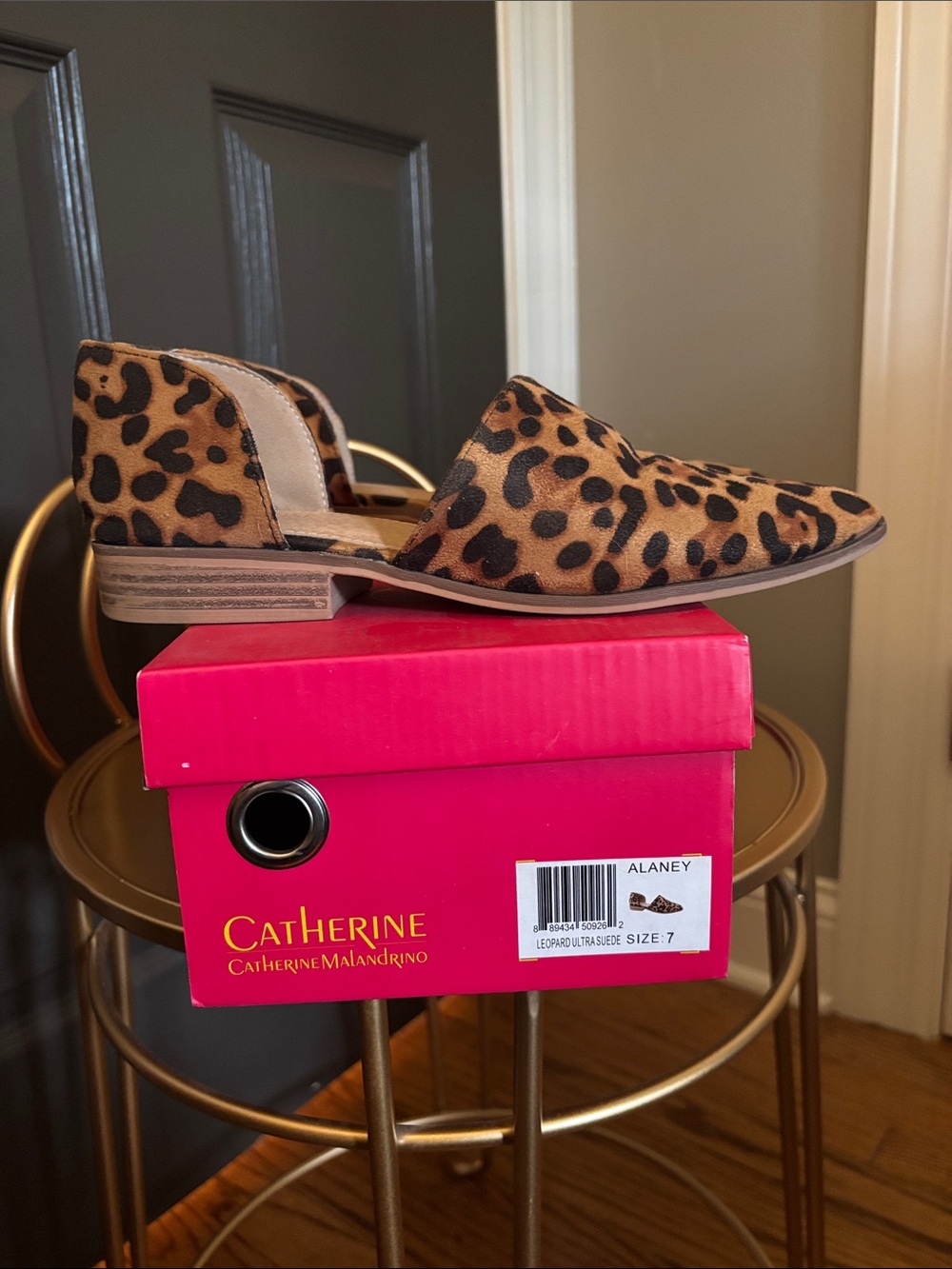 Catherine Malandrino Leopard Print D'Orsay Flats - Tan & Black